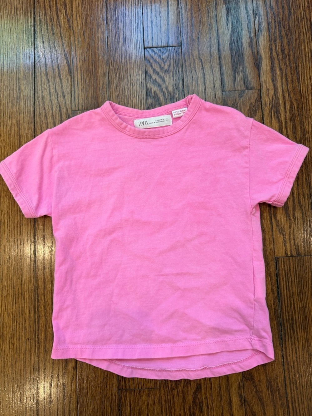 Zara Pink Kids Short Sleeve Crew Tee